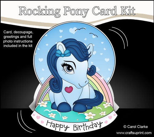 3D Shaped Rocking Card Mini Kit - Cute Little Pony Moondancer