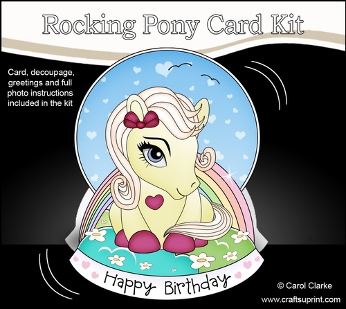 3D Shaped Rocking Card Mini Kit - Cute Little Pony Cherryade