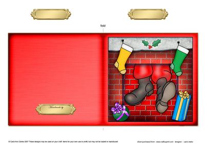 Santa Got Stuck Cut and Fold Card