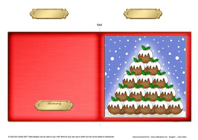 Xmas Pud Tree Cut and Fold Card