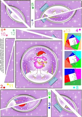 Xmas Poodle Quick Card Twisted Spiral Side Stacker