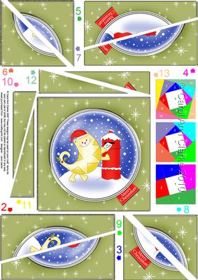 Xmas Cat Quick Card Twisted Spiral Side Stacker