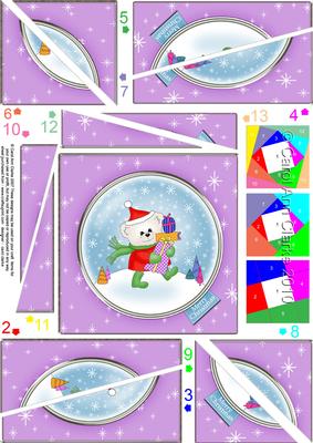 Xmas Teddy Quick Card Twisted Spiral Side Stacker