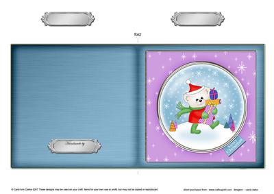 Xmas Teddy Cut and Fold Card