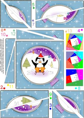 Xmas Penguin Quick Card Twisted Spiral Side Stacker