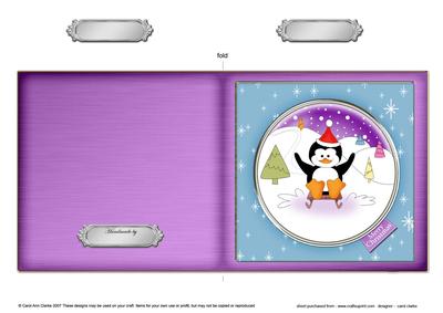 Xmas Penguin Cut and Fold Card