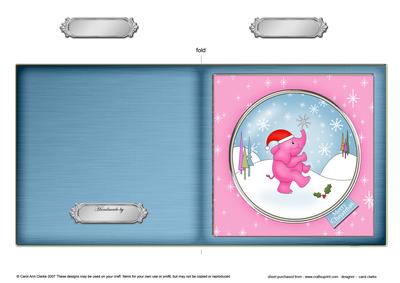 Xmas Elephant Cut and Fold Card