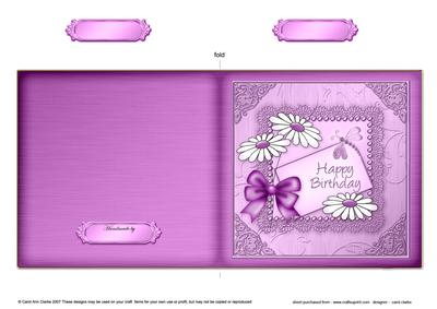 Daisies on Metallic Lace Cut and Fold Card