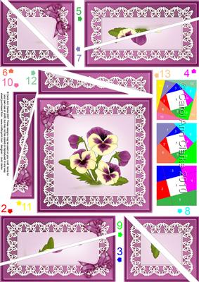 Pansy on Butterfly Lace Twisted Spiral Side Stacker