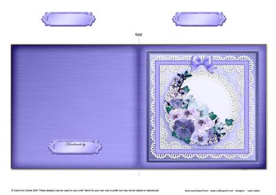 Spring Flowers on Lace Cut and Fold Card