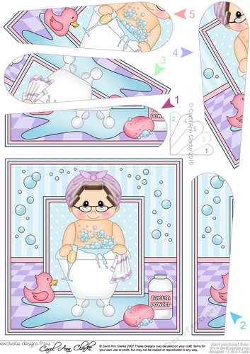 Cute Little Bathtub Buddies Fan Pyramage Topper