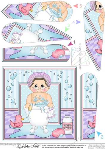 Cute Little Bathtub Buddies Fan Pyramage Topper