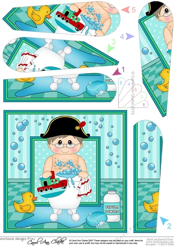 Cute Little Bathtub Buddies Fan Pyramage Topper
