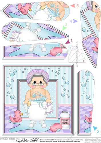 Cute Little Bathtub Buddies Fan Pyramage Topper