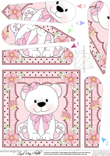 Cute Little Bear Fan Pyramage Topper