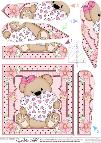 Cute Little Bear Fan Pyramage Topper