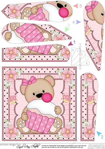 Cute Little Bear Fan Pyramage Topper