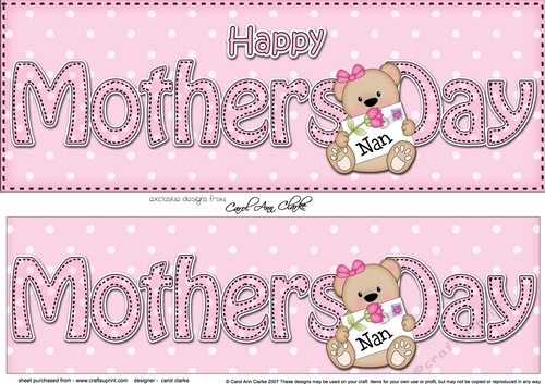 Large DL HAPPY MOTHERS DAY NAN 3D decoupage