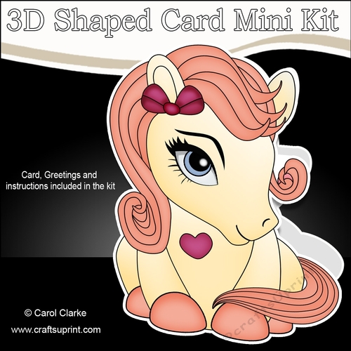 3D Shaped Card Mini Kit - Cute Little Pony Buttercup 