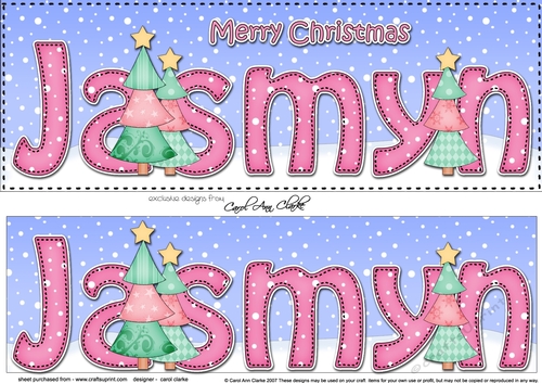 Large DL Merry Christmas JASMYN 3D decoupage 