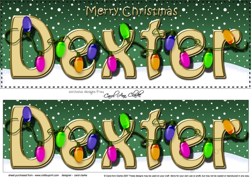 Large DL Merry Christmas DEXTER 3D decoupage 