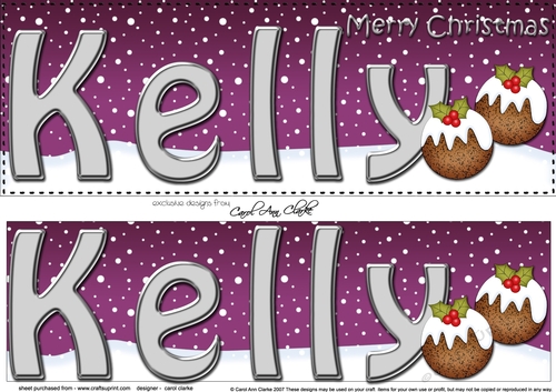 Large DL Merry Christmas KELLY 3D decoupage 