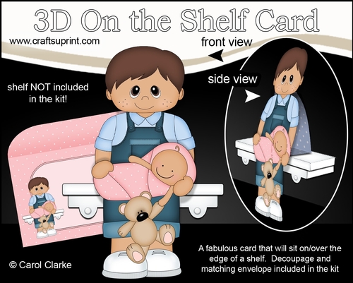 3D On the Shelf Card Kit - Little Ethnic Toddler Himmat is a New Big Brother