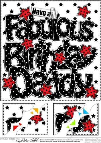 8 x 8 Have a Fabulous Birthday DADDY Scalloped corner Topper