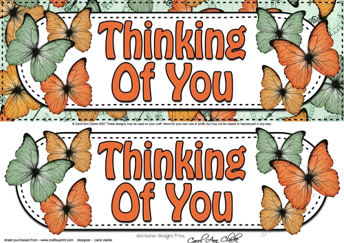 Large DL THINKING OF YOU Butterflies 3D decoupage