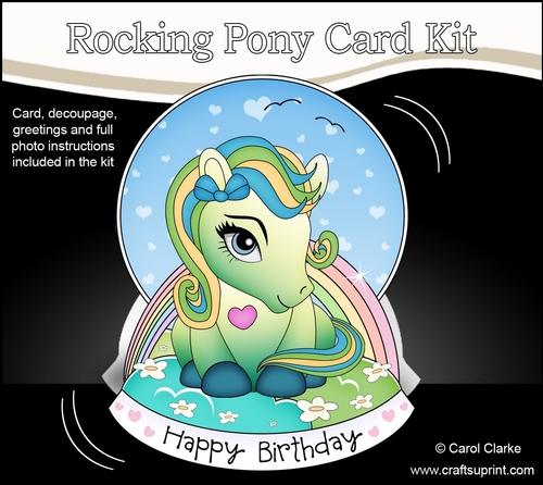 3D Shaped Rocking Card Mini Kit - Cute Little Pony Summer Breeze 
