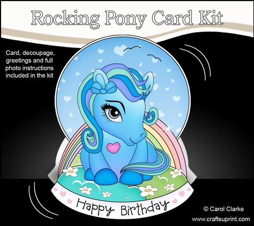 3D Shaped Rocking Card Mini Kit - Cute Little Pony Lightning