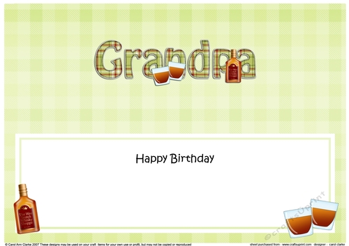 Large DL Happy Birthday GRANDPA insert with Tartan