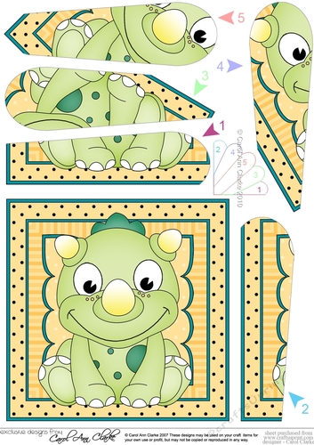 Cute Little Dinosaur Fan Pyramage Topper