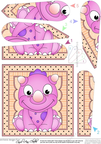 Cute Little Dinosaur Fan Pyramage Topper