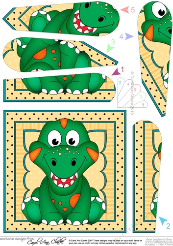 Cute Little Dinosaur Fan Pyramage Topper
