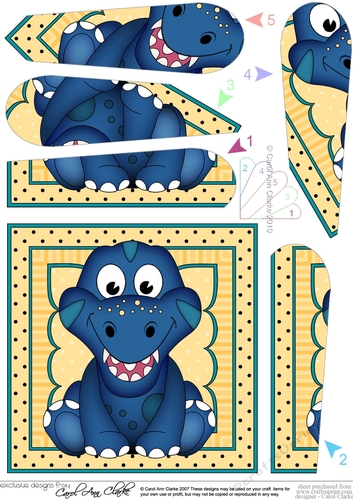 Cute Little Dinosaur Fan Pyramage Topper