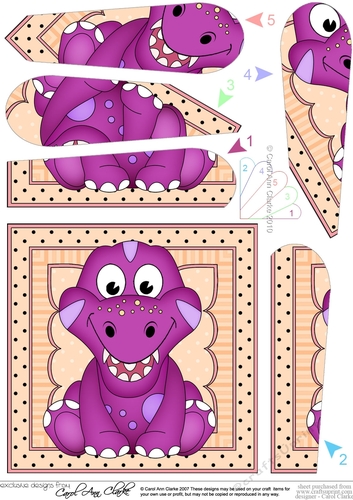 Cute Little Dinosaur Fan Pyramage Topper
