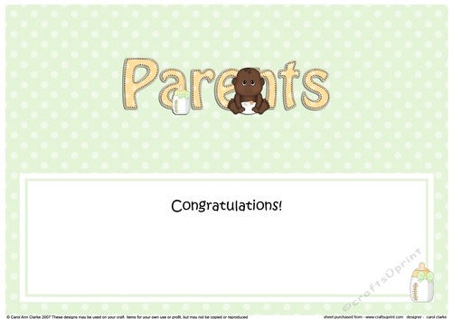 Large DL Ethnic New Baby TO THE PROUD NEW PARENTS insert