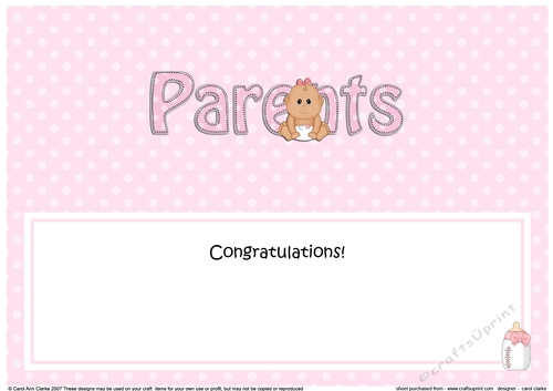 Large DL Ethnic New Baby TO THE PROUD NEW PARENTS insert