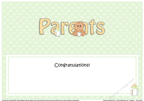 Large DL Ethnic New Baby TO THE PROUD NEW PARENTS insert