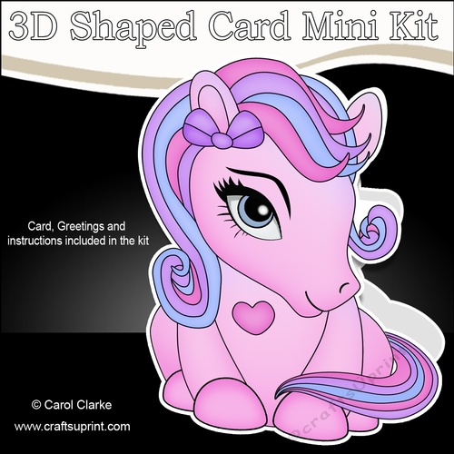 3D Shaped Card Mini Kit - Cute Little Pony Princess