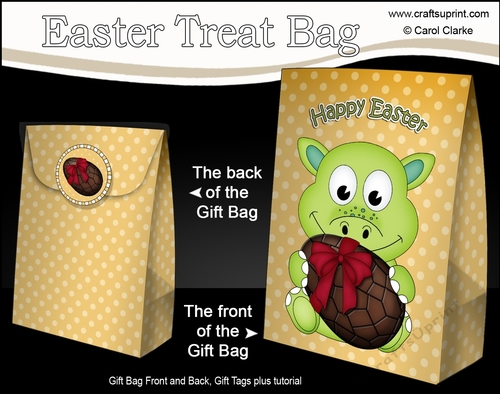 3D Easter Gift Bag Mini Kit - Cute Little Dinosaur