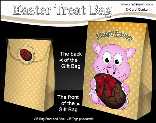 3D Easter Gift Bag Mini Kit - Cute Little Dinosaur