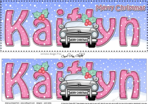 Large DL Merry Christmas KAITLYN 3D decoupage 
