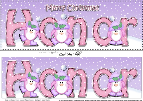 Large DL Merry Christmas HONOR 3D decoupage 