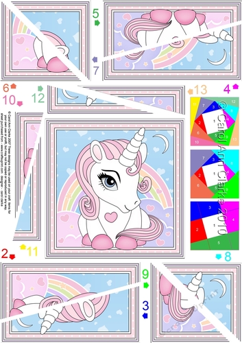 Cute Little Unicorn Twisted Spiral Side Stacker