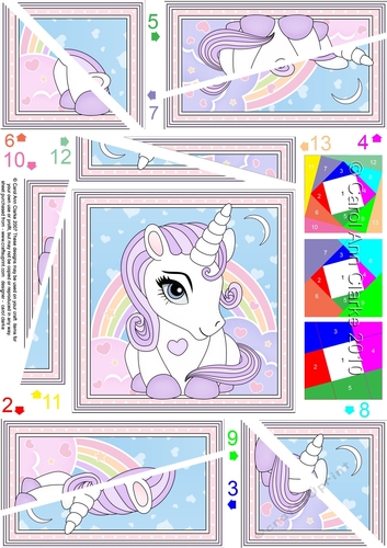 Cute Little Unicorn Twisted Spiral Side Stacker