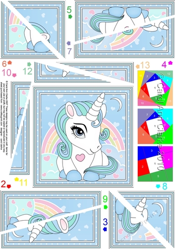 Cute Little Unicorn Twisted Spiral Side Stacker