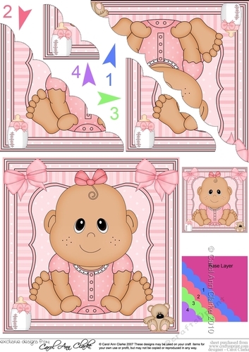 Cute Ethnic New Baby Scalloped Corner Stacker