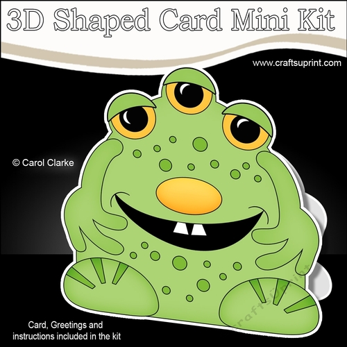 3D Shaped Card  Kit -  Cute Alien Monster Giqi